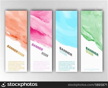 set of vector covers in watercolor style. A set of templates for banners, posters or brochures. Vector scalable illustration