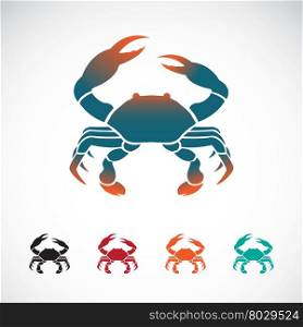 Set of vector crab icons design on white background,