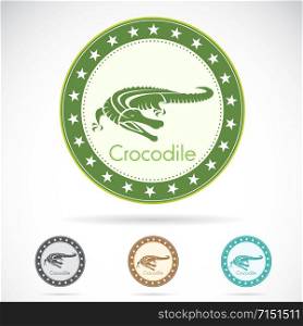Set of vector crocodile label on white background