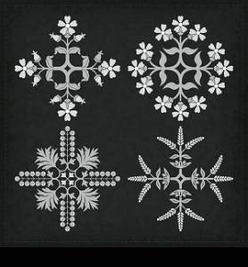 Set of vector decorative ornament elements.