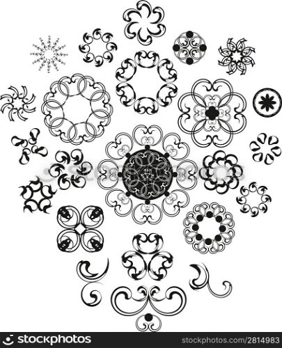 set of vector decorative vintage flover pattern