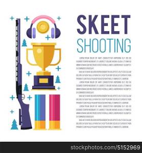 Set of vector design elements with place for text. Shooting Skeet.