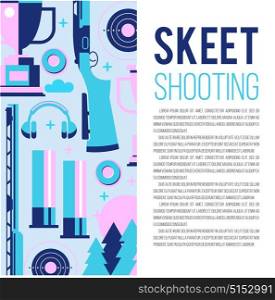 Set of vector design elements with place for text. Vector illustration. Shooting Skeet.