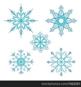 Set of vector doodle snowflakes for your creativity