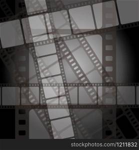 Set of vector film strip isolated on transparent background.. Set of vector film strip isolated on transparent background
