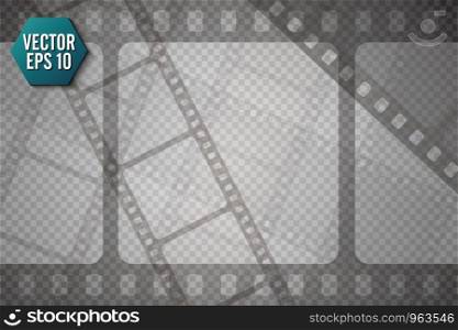Set of vector film strip isolated on transparent background. Set of vector film strip isolated on transparent background.