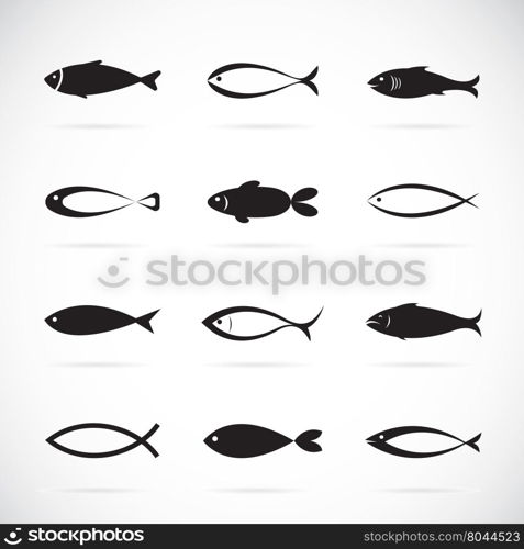 Set of vector fish icons on white background, Vector fish icons for your design.