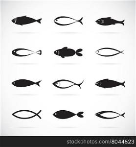 Set of vector fish icons on white background, Vector fish icons for your design.