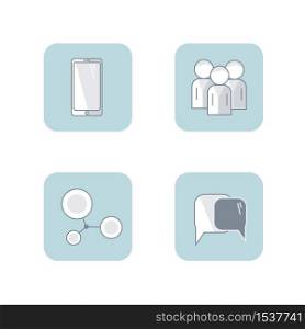 set of vector flat icon communication. illustrations for web business presentation, concept people speach, relationships.. set of vector flat icon communication. illustrations for web business presentation, concept people speach, relationships