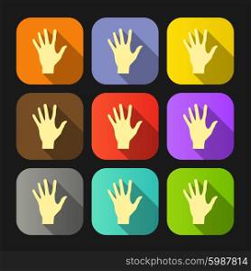 Set of vector flat icon hands eps.. Set of vector flat icon hands eps