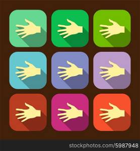 Set of vector flat icon hands eps.. Set of vector flat icon hands eps