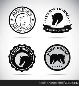 Set of vector horses labels on white background, Banners, Logo