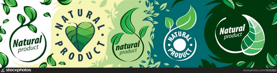 Set of vector icons for natural products.. Set of vector icons for natural products