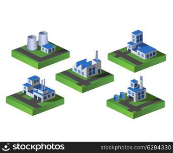 Set of vector icons isometric to the city theme