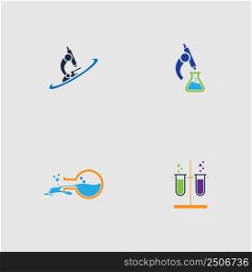 set of vector illustration of lab logo design template