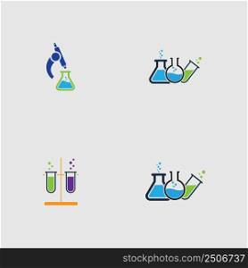 set of vector illustration of lab logo design template