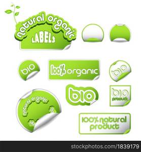 Set of vector labels for natural, organic, fresh, healthy, bio products | EPS8 No Transparency