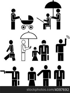 Set of vector pictograms - people engaged in different occupations