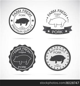 Set of vector pig label on white background, Logo, Symbol, banners