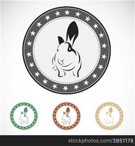 Set of vector rabbit label on white background