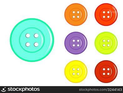 set of Vector Sewing Button in various colors