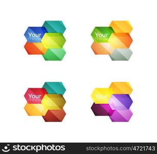 Set of vector shiny blank boxes for your content. Set of vector shiny blank boxes for your content. Abstract geometric elements suitable for text or infographics