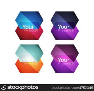 Set of vector shiny blank boxes for your content. Set of vector shiny blank boxes for your content. Abstract geometric elements suitable for text or infographics
