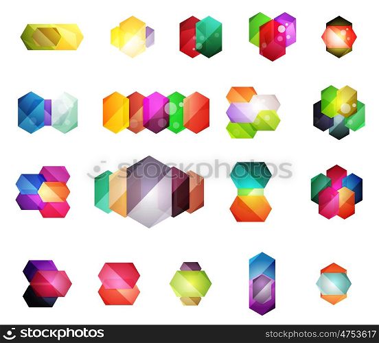 Set of vector shiny blank boxes for your content. Set of vector shiny blank boxes for your content. Abstract geometric elements suitable for text or infographics