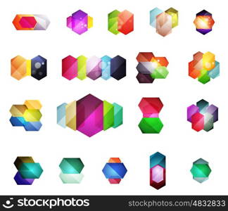 Set of vector shiny blank boxes for your content. Set of vector shiny blank boxes for your content. Abstract geometric elements suitable for text or infographics