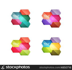 Set of vector shiny blank boxes for your content. Set of vector shiny blank boxes for your content. Abstract geometric elements suitable for text or infographics