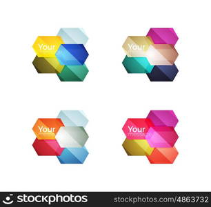 Set of vector shiny blank boxes for your content. Set of vector shiny blank boxes for your content. Abstract geometric elements suitable for text or infographics