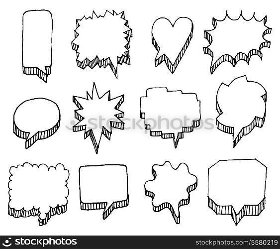 Set of vector speech bubbles with volume