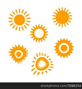 Set of Vector Sun Icon for Web Design. Eps 10