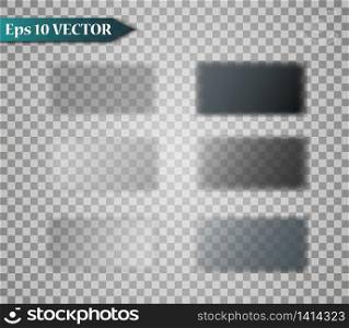 Set of vector transparent isolated shadows, round, oval and rectangular curved. Design elements on an isolated transparent background. Set of vector transparent isolated shadows, round, oval and rectangular curved. Design elements on an isolated transparent background.