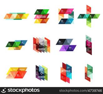 Set of vector triangle geometric infographic for workflow layout, diagram, number options or web design