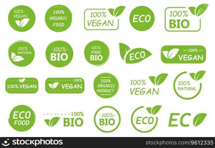 Set of Vegan, eco, bio, natural product. Vector illustration... Set of Vegan, eco, bio, natural product. Vector illustration.