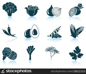 Set of vegetable icons. EPS 10 vector illustration without transparency.