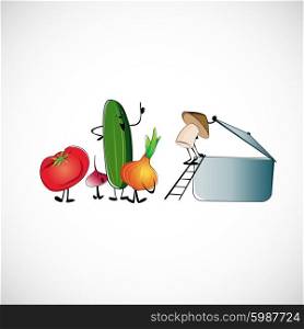 Set of vegetables for cooking soup. Vector design.. Set of vegetables for cooking soup. Vector design