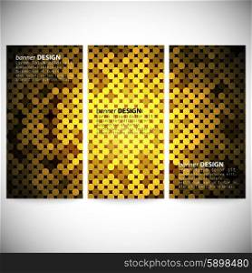 Set of vertical banners. Abstract golden dots background vector illustration.. Set of vertical banners. Abstract golden dots background vector illustration