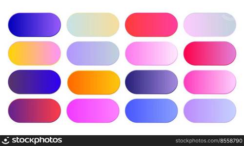 set of vibrant gradients  swatches or buttons