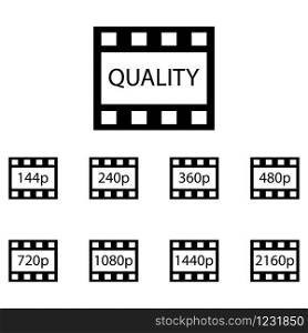set of video image quality icons from the beginning