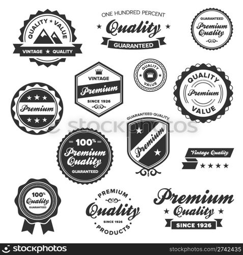 Set of vintage retro premium quality badges and labels