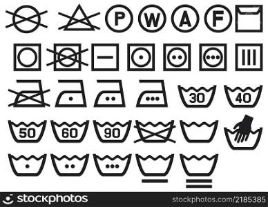 Set of washing symbols vector