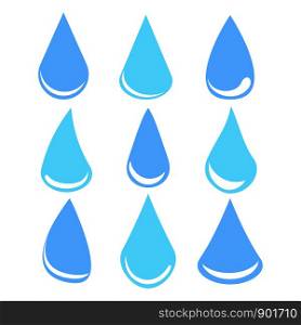 set of water drops, stock vector illustration