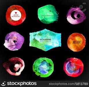 Set of watercolor label, bubble, background can be used for invitation, congratulation or website