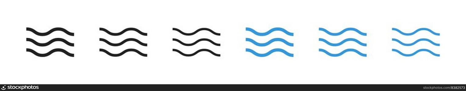 Set of waves icons. Vector isolated illustration. Wave lines collection.. Set of waves icons. Vector illustration. Wave lines collection.