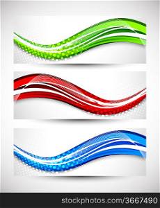 Set of wavy banners. Abstract illustration