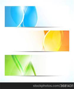 Set of wavy banners. Abstract illustration