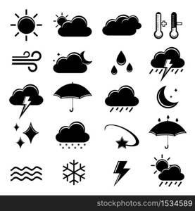 Set of weather icon and symbol element Vector.