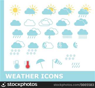 Set of weather icons for web and mobile, vector